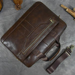 Soft Cow Leather Doctors Briefcase Men Laptop Bag For 15 inch PC