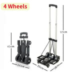 Full Folding Luggage Trolley for the Transport of Various Boxes and Bags (small, for clinical trials)