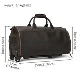 Leather Travel Garment Folding Suit Cover Duffle Bag with Shoe Pocket