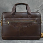 Soft Cow Leather Doctors Briefcase Men Laptop Bag For 15 inch PC