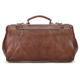 Doctors Bag Genuine Leather Travel Bag with Metal Buckle Anti-theft Designer Bag