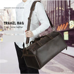 Leather Travel Garment Folding Suit Cover Duffle Bag with Shoe Pocket