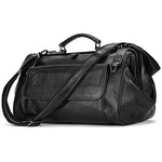 Doctors Bag Genuine Leather Travel Bag with Metal Buckle Anti-theft Designer Bag