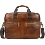 Soft Cow Leather Doctors Briefcase Men Laptop Bag For 15 inch PC