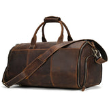 Leather Travel Garment Folding Suit Cover Duffle Bag with Shoe Pocket