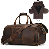 Leather Travel Garment Folding Suit Cover Duffle Bag with Shoe Pocket