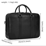 Luxury Doctors Briefcase Genuine Leather Shoulder Bag Crossbody Laptop Bag 14“