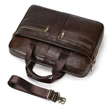 Soft Cow Leather Doctors Briefcase Men Laptop Bag For 15 inch PC