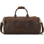 Leather Travel Garment Folding Suit Cover Duffle Bag with Shoe Pocket