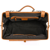 Doctors Bag Genuine Leather Travel Bag with Metal Buckle Anti-theft Designer Bag