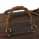 Large Doctors Bag Genuine Leather Luggage Wheels Duffle Bag Trolley Case Unisex