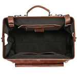 Doctors Bag Genuine Leather Travel Bag with Metal Buckle Anti-theft Designer Bag