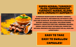 Super Herbal Turmeric Supplement Plus Zinc Vitamin B6 Immunity Energy & Brain & Joint Support