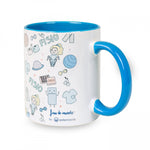 Personalised Custom Name Classic Mug Physio Pastel Colors Blue Ceramic