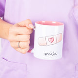 Personalised Custom Name Classic Mug Band-Aid Pink Ceramic