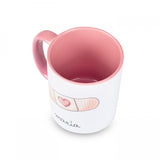 Personalised Custom Name Classic Mug Band-Aid Pink Ceramic