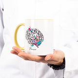 Classic Mug Think Brain Yellow Ceramic for Nurses Doctors Medical Students