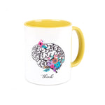 Classic Mug Think Brain Yellow Ceramic