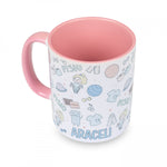 Personalised Custom Name Classic Mug Physio Pastel Colors Pink Ceramic Fisio