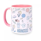 Personalised Custom Name Classic Mug Physio Pastel Colors Pink Ceramic