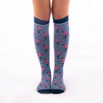 Certified Compression Socks Nurse Doctor Hospital Work & Travel Flamingo Unisex Azul Petroleo