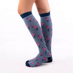 Certified Compression Socks Nurse Doctor Hospital Work & Travel Flamingo Unisex Azul Petroleo