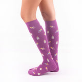 Certified Compression Socks Nurse Doctor Hospital Work & Travel Maternity Unisex Violet