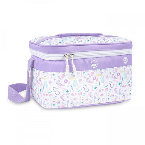 Cool Insulated Lunch Bag White Purple