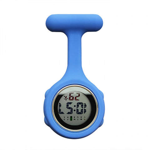 Digital Silicone Nurse Fob Watch Quartz Machinery with Brooch Glow in the Dark