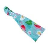 Headband Mask Holder with Buttons 100% Cotton Flamingo