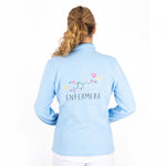 Personalised Custom Name Women Fleece Jacket Sweet Light Blue Design 4