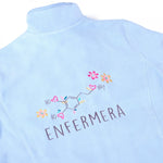 Personalised Custom Name Women Fleece Jacket Sweet Light Blue Design 4