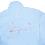 Personalised Custom Name Women Fleece Jacket Sweet Light Blue Design 2