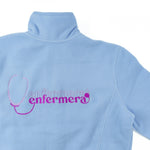 Personalised Custom Name Women Fleece Jacket Sweet Light Blue Design 1