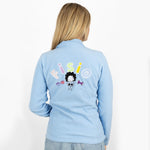 Personalised Custom Name Women Fleece Jacket Sweet Light Blue Design 3