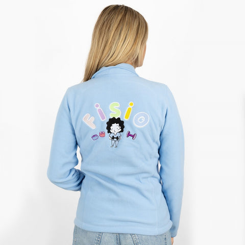 Personalised Custom Name Women Fleece Jacket Sweet Light Blue Design 1