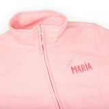 Personalised Custom Name Women Fleece Jacket Sweet Pink Design 1