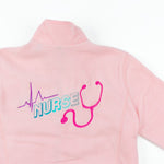 Personalised Custom Name Women Fleece Jacket Sweet Pink Design 1 Nurse