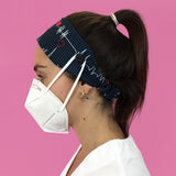 Headband Mask Holder with Buttons 100% Cotton Flutter