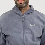 Personalised Custom Name Men Fleece Jacket Grey Design 4