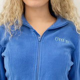 Personalised Custom Name Women Fleece Jacket Blue Design 1