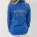 Personalised Custom Name Women Fleece Jacket Blue Design 1