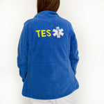 Personalised Custom Name Women Fleece Jacket Blue Design 1