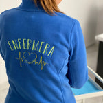 Personalised Custom Name Women Fleece Jacket Blue Design 1