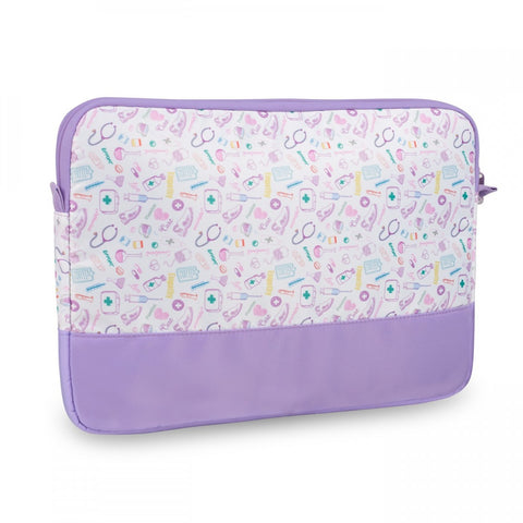 Laptop Bag Case White Purple