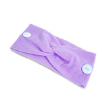 Headband Mask Holder with Buttons Elastic Lavender