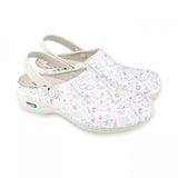 Leather Washable Clog Wash'Go White Purple