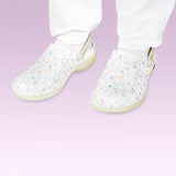 Leather Washable Clog Wash'Go White Purple