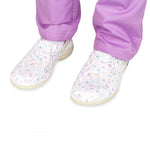 Leather Washable Clog Wash'Go White Purple