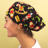 Long Hair Surgical Cap with Elastic Band - Christmas Stories